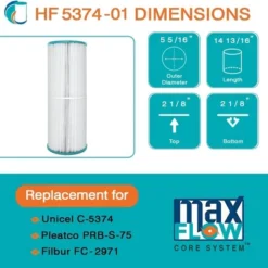Hurricane 4 Pack HF5374-01 Advanced Spa Filter Cartridge For PLBS75 Unicel C-5374, Filbur FC-2971, Rainbow, Waterway, Leisure Bay, S2/G2 Spa 75 -Liceria & Co. GUEST 0312feb5 d8f7 439e a7f3 f072195c2859