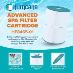 Hurricane 4 Pack HF8465-01 Advanced Spa Filter Replacement For PWK65, Unicel C-8465, Filbur FC-3960, Watkins Hot Spring Spas Upgrade From PWK45N