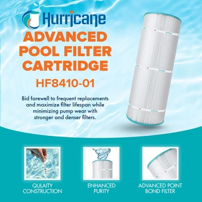 Hurricane Filters Replacement Spa Filter Cartridge For PJANCS100, Unicel C-8410, Filbur FC-0821, And Jandy Industries CS 100, White, 4 Pack 6 Hurricane Filters Replacement Spa Filter Cartridge For PJANCS100, Unicel C-8410, Filbur FC-0821, And Jandy Industries CS 100, White, 4 Pack - Image 4