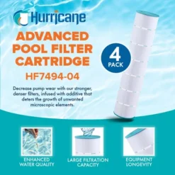 Hurricane 16 Pack HF7494-04 Advanced Pool Filter Cartridge Replacement PA131, Unicel C-7494, Filbur FC-1227, Hayward SwimClear C5030, C5025, C5020