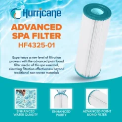 Hurricane Filters Advanced Spa Filter Cartridge Replacement Compatible For Unicel C-4325, PA225, Filbur FC-1220, Hayward MicroStar-Clear C225