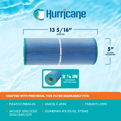 Hurricane HF4950-01M Elite Aseptic Spa Filter Cartridge Replacement For PRB50-IN, Unicel C-4950, Filbur FC-2390, Dynamic Series IV DFM, DFML 4 Hurricane HF4950-01M Elite Aseptic Spa Filter Cartridge Replacement For PRB50-IN, Unicel C-4950, Filbur FC-2390, Dynamic Series IV DFM, DFML - Image 2