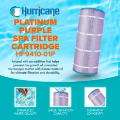 Hurricane 3 Pack HF9410-01P Platinum Purple Pool Filter Cartridge For PAP100-4, Unicel C-9410, Filbur FC-0686, Predator 100, Pentair Clean & Clear 100