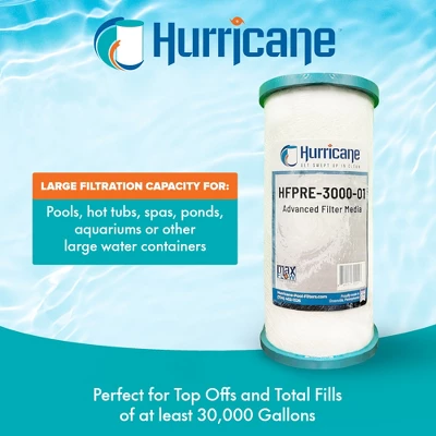 Hurricane PRE30000 Pre Fill Pool Filter Cartridge Replacement With Advanced Bond Filter And Optimal Waterflow For In Ground Pools, 4 Pack 5 Hurricane PRE30000 Pre Fill Pool Filter Cartridge Replacement With Advanced Bond Filter And Optimal Waterflow For In Ground Pools, 4 Pack - Image 3