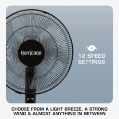 Hurricane Oscillating Pedestal Stand Fan, 12-Speed Cooling Unit, 16", Black - With Remote Control, Adjustable Tilt & Height, For Home, Bedroom, Office 9 Hurricane Oscillating Pedestal Stand Fan, 12-Speed Cooling Unit, 16", Black - With Remote Control, Adjustable Tilt & Height, For Home, Bedroom, Office -Liceria & Co. GUEST 2aa124c7 88f3 4d8e a913 7dbe265b028e