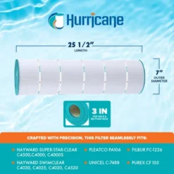 Hurricane 4 Pack HF7488-04 Advanced Pool And Spa Filter Cartridge Replacement For PA106, Unicel C-7488, Filbur FC-1226, White -Liceria & Co. GUEST 2e4fe66d 7662 405e 940b 64bdb7e15879