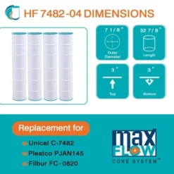 Hurricane 8 Pack HF7482-04 Advanced Pool Filter Cartridge Replacement For PJAN145, Unicel C-7482, Filbur FC-0820, Jandy Industries CL580, CV580 -Liceria & Co. GUEST 38826180 ba08 4e02 8bc1 54acf143bf41 1