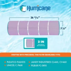 Hurricane 8 Pack HF7468-04P Platinum Purple Pool Filter Cartridge For PJAN115, Unicel C-7468, Filbur FC-0810, Jandy Industries CL460, CV460 -Liceria & Co. GUEST 3cf13a9d 271a 43b5 a49e 404d3a22e416 1