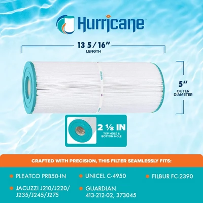 Hurricane 4 Pack HF4950-01 Advanced Spa Filter Cartridge For PRB50-IN, Unicel C-4950, Filbur FC-2390, Dynamic IV DFM, DFML, Series II & III RTL/RCF-5 4 Hurricane 4 Pack HF4950-01 Advanced Spa Filter Cartridge For PRB50-IN, Unicel C-4950, Filbur FC-2390, Dynamic IV DFM, DFML, Series II & III RTL/RCF-5 - Image 2