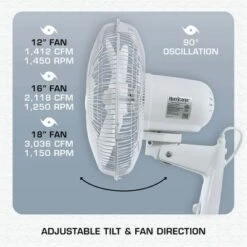 Hurricane Supreme 18 Inch 90 Degree Oscillating Indoor Wall Mounted 3 Speed Fan With Adjustable Tilt And Pull Chain Control, White (2 Pack) 10 Hurricane Supreme 18 Inch 90 Degree Oscillating Indoor Wall Mounted 3 Speed Fan With Adjustable Tilt And Pull Chain Control, White (2 Pack) -Liceria & Co. GUEST 4e68d786 dd8e 4611 9196 478c95d63b7e