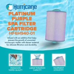 Hurricane HF6H940-01P Platinum Purple Pool And Spa Filter Cartridge Replacement For PWW50P3, Unicel 6CH-940, Filbur FC-0359