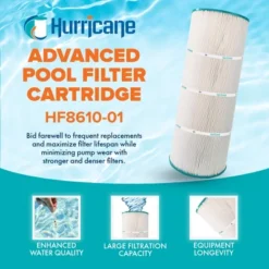 Hurricane 2 Pack HF8610-01 Advanced Pool Filter Cartridge Replacement For PA100, Unicel C-8610, Filbur FC-1290, Hayward Star Clear II C1100