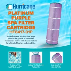 Hurricane 4 Pack HF8417-01P Platinum Purple Pool Filter Cartridge For PA175, Unicel C-8417, Filbur FC-1294, Hayward Star-Clear Plus C1750, C1900