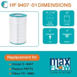 Hurricane 4 Pack HF9407-01 Advanced Pool Filter Cartridge For PAP75, Unicel C-9407, Filbur FC-0685, Pentair Clean & Clear 75, Predator 75, Cal Spas -Liceria & Co. GUEST 97045906 b23a 47cf 847d e741948ceeb1 2