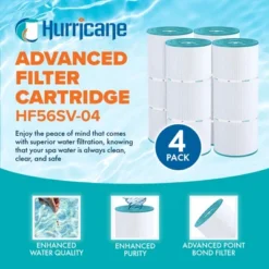 Hurricane 16 Pack HF56SV-04 Advanced Pool Filter Cartridge Replacements For PA56L, Hayward SwimClearC2030, CX481XREPAK4, White