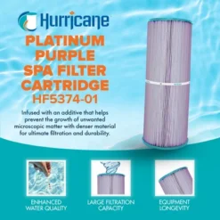 Hurricane HF5374-01P Platinum Purple Spa Filter Cartridge For PLBS75 Unicel C-5374, Filbur FC-2971, Rainbow, Waterway, Leisure Bay