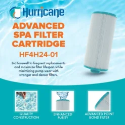 Hurricane Replacement Spa Filter Cartridge For Unicel 4CH-24, PGS25P4, Filbur FC-0131, After Hours Spas, Nemco Spas, Threaded 25, Top Load