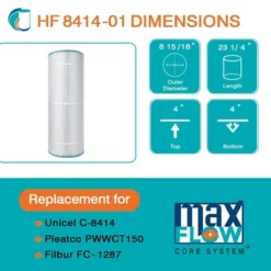 Hurricane 4 Pack HF8414-01 Advanced Pool Filter Cartridge Replacement For PWWCT150, Unicel C-8414, Filbur FC-1287, Waterway Clearwater II 150 -Liceria & Co. GUEST 9f77ede5 e7e9 45fa 8160 c68cf55fa2dc 2