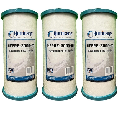 Hurricane PRE30000 Pre Fill Pool Filter Cartridge Replacement With Advanced Bond Filter And Optimal Waterflow For In Ground Pools, 3 Pack 8 Hurricane PRE30000 Pre Fill Pool Filter Cartridge Replacement With Advanced Bond Filter And Optimal Waterflow For In Ground Pools, 3 Pack - Image 6