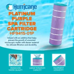 Hurricane Filters - HF9415-01P Platinum Purple Pool Filter Cartridge - Replacement For Pleatco PAP150, Unicel C-9415, Filbur FC-0687 And More