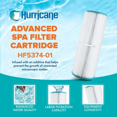 Hurricane 2 Pack HF5374-01 Advanced Spa Filter Cartridge For PLBS75 Unicel C-5374, Filbur FC-2971, Rainbow, Waterway, Leisure Bay, S2/G2 Spa 75 4 Hurricane 2 Pack HF5374-01 Advanced Spa Filter Cartridge For PLBS75 Unicel C-5374, Filbur FC-2971, Rainbow, Waterway, Leisure Bay, S2/G2 Spa 75 - Image 2