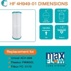 Hurricane 4 Pack HF4H949 Advanced Spa Filter Cartridge Replacement For PWW50L, Unicel 4CH-949, Filbur FC-0172, Waterway Teleweir 50 -Liceria & Co. GUEST ae9b5ce4 f8e6 4e36 94b4 f7d5faed2ddb