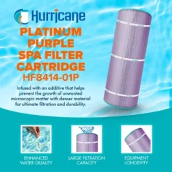 Hurricane Filters - HF8414-01P 2 Pack Platinum Purple Pool Filter Cartridge - Replacement For PWWCT150, Unicel C-8414, Filbur FC-1287, Waterway