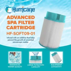 Hurricane Hurircane HF-SOFT09-01 Advanced Spa Filter Cartridge Replacement For Soft Tub 5020 Snap In Unifilter Cartridge For 2009 And Newer Soft Tubs