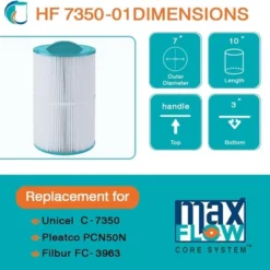 Hurricane 2 Pack HF7350-01 Advanced Pool And Spa Filter Cartridge Replacement For PCN50N, Unicel C-7350, Filbur FC-3963, Caldera 50, White -Liceria & Co. GUEST b6b7d2f3 e197 412b 93df dd1f4ae3d4cf 3