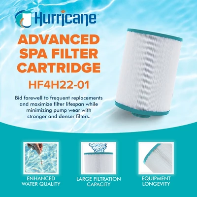 Hurricane 4 Pack HF4H22-01 Advanced Pool And Spa Filter Cartridge Replacement For PFF25P4, Unicel 4CH-22, Filbur FC-2399, White 3 Hurricane 4 Pack HF4H22-01 Advanced Pool And Spa Filter Cartridge Replacement For PFF25P4, Unicel 4CH-22, Filbur FC-2399, White