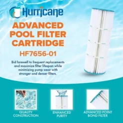 Hurricane Filters Spa Filter Cartridge For Unicel C-7656, PA50, Filbur FC-1240, Hayward Star-Clear C500, And Hayward Easy Clear C550, 4 Pack