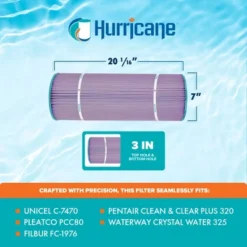 Hurricane 4 Pack HF7470-04P Platinum Purple Pool Filter Cartridge Replacement For PCC80, Unicel C-7470, Filbur FC-1976, Pentair Clean & Clear 320