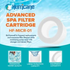 Hurricane HF-MICR-01 Advanced Spa Filter Cartridge Replacement For PPS750, Filbur FC-2812, Sundance Microclean Depth Filter