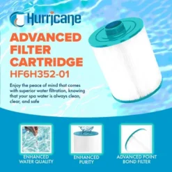 Hurricane Filters HF6H352-01 Advanced Spa Filter Cartridge - Replacement For Unicel 6CH-352, Pleatco PAS40-F2M, Filbur FC-0312, Artesian Spas