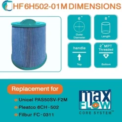 Hurricane 4 Pack HF6H502-01M Elite Aseptic Pool And Spa Filter Cartridge Replacement For PAS50SV-F2M, Unicel 6CH-502, Filbur FC-0311, Blue -Liceria & Co. GUEST d42737e6 2304 4db0 8253 087eb9bb9ea0 3