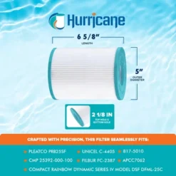 Hurricane 4 Pack HF4405-02 Advanced Spa Filter Cartridge For PRB25SF, Unicel C-4405, Filbur FC-2387, CMP 25392-000-100, Rainbow Dynamic Series IV -Liceria & Co. GUEST d57e818e d804 4fe0 8438 bb5fae10aaee 2