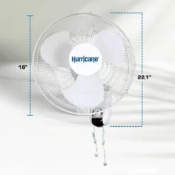 Hurricane Classic 16 Inch 90 Degree Oscillating 3 Speed Wall Fan, White (2 Pack) -Liceria & Co. GUEST d72409f3 b45e 4376 b866 90a4d2125983