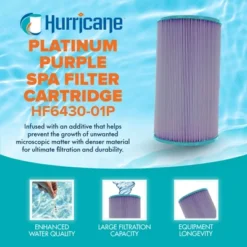 Hurricane HF6430-01P Platinum Purple Spa Filter Cartridge Replacement For PWK30, Unicel C-6430, Filbur FC-3915, Watkins Hot Spring Spas