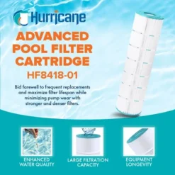 Hurricane HF8418-01 Advanced Pool Filter Cartridge Replacement For PJANCS200, Unicel C-8418, Filbur FC-0823, Jandy Industries CS 200