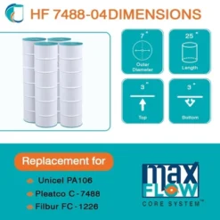 Hurricane 4 Pack HF7488-04 Advanced Pool And Spa Filter Cartridge Replacement For PA106, Unicel C-7488, Filbur FC-1226, White -Liceria & Co. GUEST e26fcefb bfc7 4f1b acc5 00bf92349175