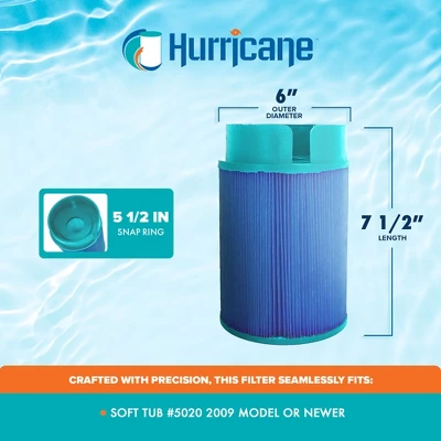 Hurricane 4 Pack Elite Aseptic Cartridge Filter Replacement For Soft Tub #5020 Snap In Unifilter Cartridge For 2009 & Newer Soft Tub 4 Hurricane 4 Pack Elite Aseptic Cartridge Filter Replacement For Soft Tub #5020 Snap In Unifilter Cartridge For 2009 & Newer Soft Tub - Image 2