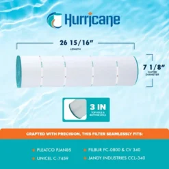 Hurricane 4 Pack HF7459-04 Advanced Pool Filter Cartridge Replacement For PJAN85, Unicel C-7459, Filbur FC-0800, Jandy Industries CCL-340,CV 340 -Liceria & Co. GUEST eb3e6b48 df7a 4ec7 9ea9 cef0de32d9bd