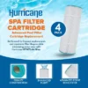 Hurricane 4 Pack HF7470-04 Advanced Pool Filter Cartridge Replacement For PCC80, Unicel C-7470, Filbur FC-1976, Pentair Clean & Clear 320