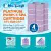 Hurricane 8 Pack HF7468-04P Platinum Purple Pool Filter Cartridge For PJAN115, Unicel C-7468, Filbur FC-0810, Jandy Industries CL460, CV460