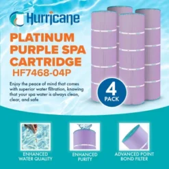 Hurricane 4 Pack HF7468-04P Platinum Purple Pool Filter Cartridge For PJAN115, Unicel C-7468, Filbur FC-0810, Jandy Industries CL460, CV460 -Liceria & Co. GUEST f28fdb47 ff04 4f03 a086 ccc7d3bc692d