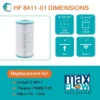 Hurricane Replacement Spa Filter Cartridge For Unicel C-8411, PWWCT75, Filbur FC-1255, Waterway Clearwater II Pro-Clean 75 Above Ground Filter, 4 Pack